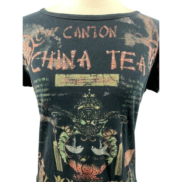 Susan Lawrence Canton China Tea Graphic T-Shirt M 100% Cotton Vintage Style - Picture 4 of 6